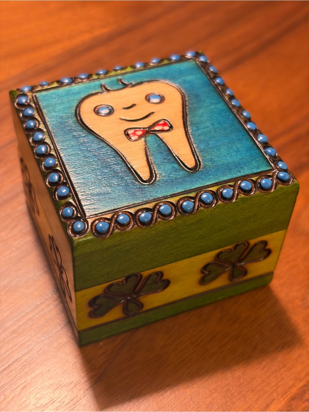 Wooden box foe teeth,  handmade in NY